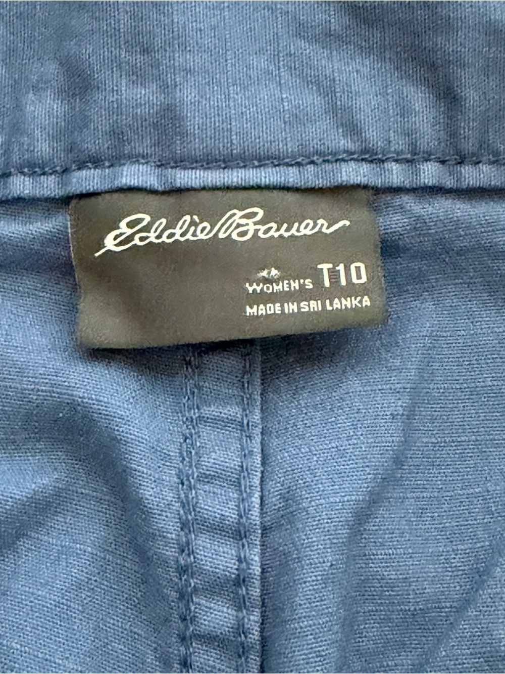 Eddie Bauer Womens Blue Chinos Straight Leg Pants 10 Tall EUC Hiking Outdoor - Picture 4 of 10